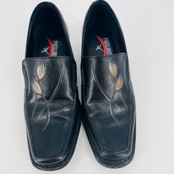 Pikolinos Black Loafers with Leaf Design Size 5 - Picture 2 of 14